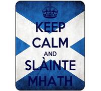 Vintage Rustic Advertising Retro Wall Tin Plaque 20x15cm - Pub Shed Bar Man Cave Home Garage Kitchen Gift Metal Sign - Scotland Scot Scottish Keep Calm Slainte Mhath Flag Blue White