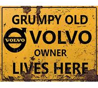 Vintage Rustic Advertising Retro Wall Tin Plaque 20x15cm - Pub Shed Bar Man Cave Home Garage Kitchen Gift Metal Sign - Grumpy Old inspired VOLVO Owner Lives Here