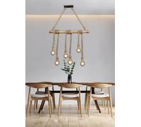 Vintage Rustic Chandelier Rope and Bamboo 6 Lights TR003