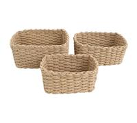 Vintage Rustic Jute Hessian Stackable 3 Bins Organizer Baskets