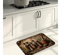 Vintage Rustic Kitchen Mats for Floor, Fresh Herbs Gather & Cook Soft Mats, Fall Cushioned Comfort Washable Decor Rugs for Kitchen Sinks Laundryroom Bathroom 16x24 Inch