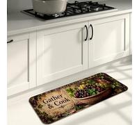 Vintage Rustic Kitchen Mats for Floor, Fresh Herbs Gather & Cook Soft Mats, Fall Cushioned Comfort Washable Decor Rugs for Kitchen Sinks Laundryroom Bathroom 16x47 Inch