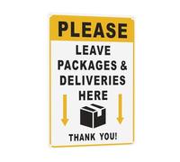 Vintage Rustic Metal Sign 8x12 Inch - Please Leave Packages & Deliveries Here,Thank You! Retro Warning,Quote, Durable Iron Wall Decor for Man Cave, Garage, Patio, Home Bar & Kitchen, Bar Wall Sign