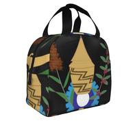 Vintage Rwanda National Emblem Print Lunch Bags Lunchbox Cooler Bag Kids Reusable Tote Unisex Insulated Lunch Box for Outdoor Picnic Work School Camping