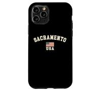 Vintage Sacramento USA American Flag CA Souvenir Retro Case for iPhone 11 Pro