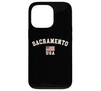 Vintage Sacramento USA American Flag CA Souvenir Retro Case for iPhone 13 Pro