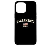 Vintage Sacramento USA American Flag CA Souvenir Retro Case for iPhone 13 Pro Max