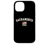 Vintage Sacramento USA American Flag CA Souvenir Retro Case for iPhone 14
