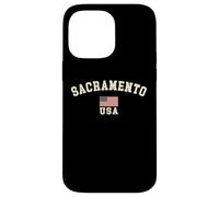 Vintage Sacramento USA American Flag CA Souvenir Retro Case for iPhone 14 Pro Max