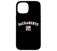 Vintage Sacramento USA American Flag CA Souvenir Retro Case for iPhone 15