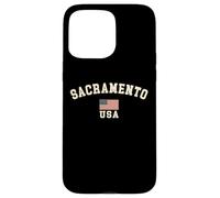 Vintage Sacramento USA American Flag CA Souvenir Retro Case for iPhone 15 Pro Max