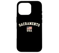 Vintage Sacramento USA American Flag CA Souvenir Retro Case for iPhone 16 Pro