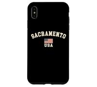 Vintage Sacramento USA American Flag CA Souvenir Retro Case for iPhone XS Max