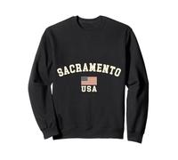 Vintage Sacramento USA American Flag CA Souvenir Retro Sweatshirt
