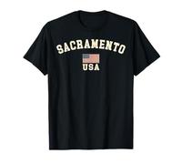 Vintage Sacramento USA American Flag CA Souvenir Retro T-Shirt