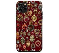 Vintage Sacred Mosaic Heart Collage Red Religious Mystical Case for iPhone 11 Pro Max