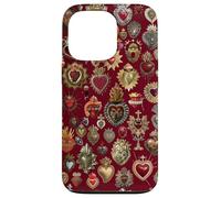 Vintage Sacred Mosaic Heart Collage Red Religious Mystical Case for iPhone 13 Pro