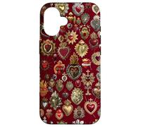 Vintage Sacred Mosaic Heart Collage Red Religious Mystical Case for iPhone 16