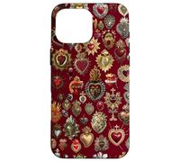 Vintage Sacred Mosaic Heart Collage Red Religious Mystical Case for iPhone 16 Pro Max
