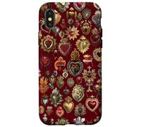 Vintage Sacred Mosaic Heart Collage Red Religious Mystical Case for iPhone X/XS