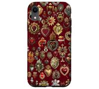 Vintage Sacred Mosaic Heart Collage Red Religious Mystical Case for iPhone XR