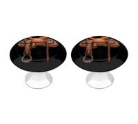 Vintage Saddle Cabinet Knobs Stainless Steel Round Drawer Pulls for Wardrob Doorknob