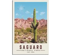 Vintage Saguaro National Park Travel Poster Retro Wall Art Canvas Poster Art Print Home Decor Room Decor Unframed 50x75cm