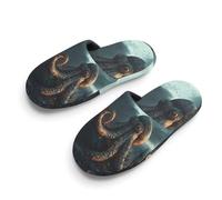 Vintage Sail Boat Cool Octopus Unisex Slippers Warm House Shoes Indoor Slipper Boys And Girls