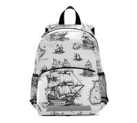 Vintage Sailboat Sea Monster Kids Backpack for Toddlers, Kid's Backpack for Boys Girls, Kindergarten Preschool Nursery Travel Bag