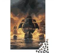 Vintage Sailing Ship 1000 Piece Jigsaw Puzzle Paper for Adults Historical Maritime Scene Relaxing Focus Home Decor 38x26cm/1000pcs