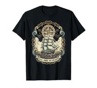 Vintage Sailing Ship Compass Rose Nautical Ocean Wanderlust Value Graphic T-Shirt
