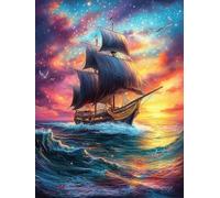 Vintage Sailing Ship on The Ocean 1000 Piece Jigsaw Puzzle for Adults Teens Wildlife Pet Jigsaw After Work Leisure Brainteasing Puzzle for Colleagues Stress Buster 1000 PCS