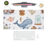 Vintage Sailing Ships Desk Pad Extended Mouse Mat Non-Slip Mouse Pad Large 90 X 40 cm Gaming Mousemat Office Accessories for Desk Work from Home Gifts Mousepad for Office Home Computer Laptop