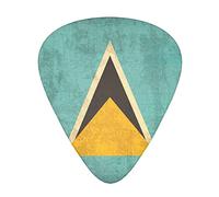 Vintage Saint Lucia Flag 12-Pack Guitar Picks, Includes Thin, Medium & Heavy Gauges 3 Sizes for Guitar Electric Acoustic Picks