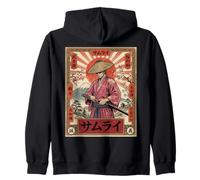 Vintage Sakura Samurai Warrior Japanese Art Retro Japan Zip Hoodie