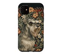 Vintage Salt and Pepper Schnauzer Floral Art Case for iPhone 11