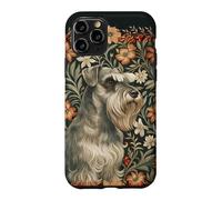 Vintage Salt and Pepper Schnauzer Floral Art Case for iPhone 11 Pro