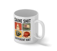 Vintage Same Shit Different Hat Sarcastic Political Satire Mug - Funny Anti Trump Meme Coffee Cup - Protest Graphic Gift White Coffee Mug