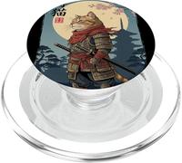 Vintage Samurai Cat Japanese Martial Arts Feline Anime Graph PopSockets PopGrip for MagSafe