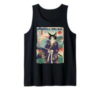 Vintage Samurai Cat Mount Fuji Ukiyo-e Japanese Art Tank Top