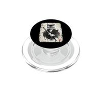Vintage Samurai Cat Warrior Japanese Art Anime PopSockets PopGrip for MagSafe
