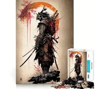 Vintage Samurai Jigsaw 1000 Pieces Focus Building Toy Zero Gap Rewarding Activity for Rainy Days (38x26cm)