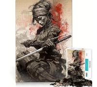 Vintage Samurai Jigsaw Puzzle 1000 Pieces Focus Building Toy Firm Fit Secure Assembly Holiday Indoor Entertainment Toy (50x75cm)