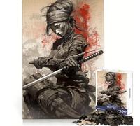 Vintage Samurai Jigsaw Puzzles 1000 Piece for Teenagers Focus Enhance Relaxing Pastime Tight Lock Nice Gift (38x26cm)
