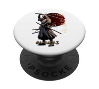 Vintage Samurai Warrior Bushido Japanese Rising Sun PopSockets Adhesive PopGrip