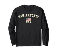 Vintage San Antonio USA American Flag Texas Souvenir Retro Long Sleeve T-Shirt