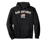 Vintage San Antonio USA American Flag Texas Souvenir Retro Pullover Hoodie