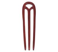 Vintage Sandalwood Three Prong Hair Fork for Bun Styling and Updos | U-shaped Wooden Design, Quick Chignon Creation, Gentle Hold without Tugging, Suitable for Layered Hair and Costume Events