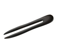 Vintage Sandalwood Wood Two Prong Hair Stick Hairpin Forks Pick Black