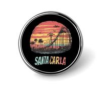 Vintage Santa Carla Sunset Cute Lapel Brooch Pins Badge Metal Round Jacket Hat Bag Accessories Jewelry
